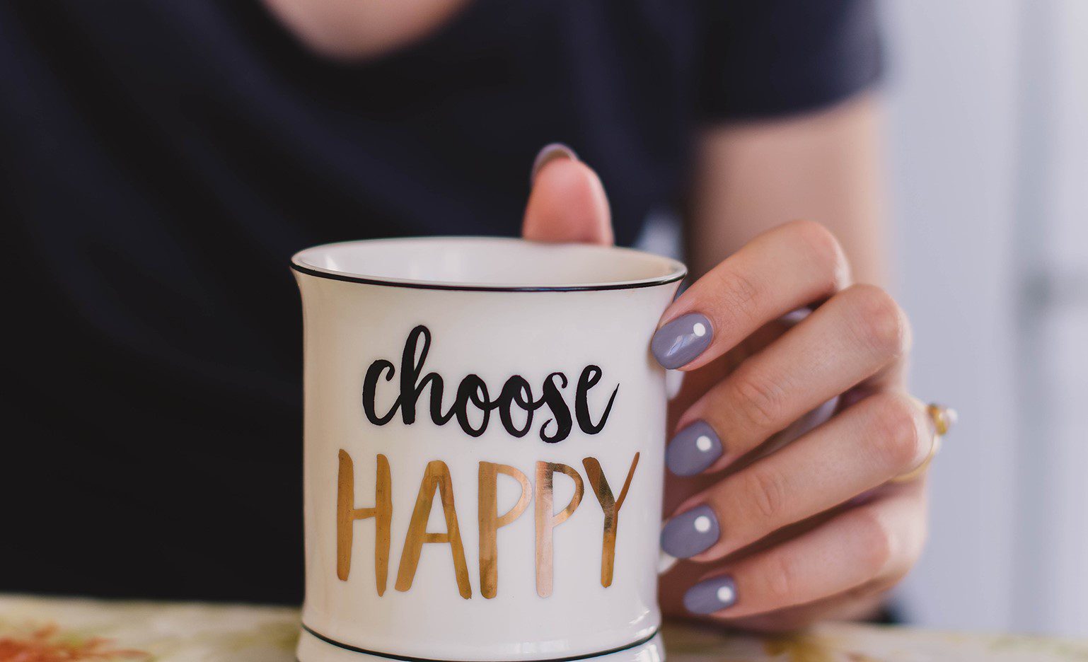 Choose Happy mug advocating emotional support in fertility treatment